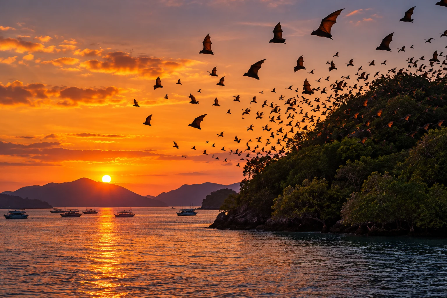 Kalong Island Labuan Bajo: Sunset and Flying Foxes at Dusk